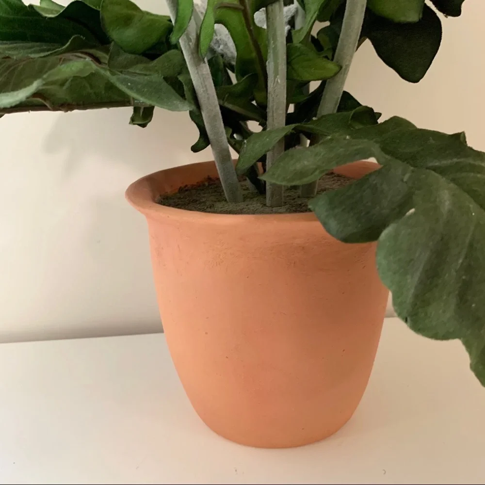 Large faux potted flowers